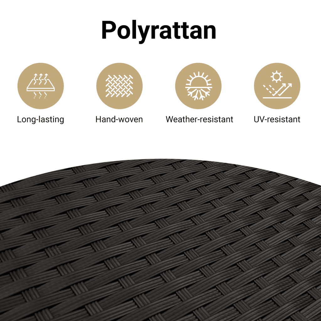 vidaXL Σαλόνι Κήπου 8 Τεμαχίων Μαύρο από Συνθετικό Ρατάν με Μαξιλάρια - Image 5