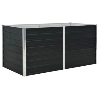 vidaXL Ζαρντινιέρα Ψηλή Ανθρακί 160x80x77 εκ. από Γαλβανισμένο Χάλυβα