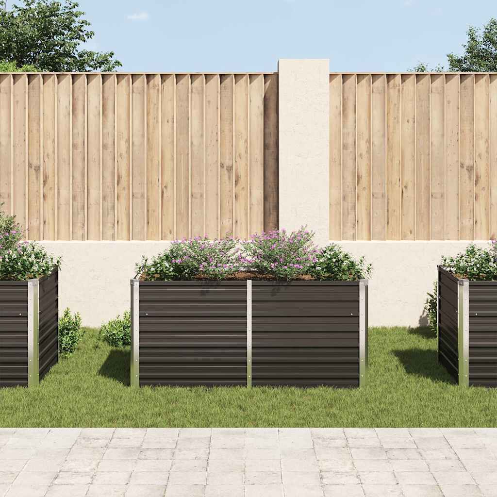 vidaXL Ζαρντινιέρα Ψηλή Ανθρακί 160x80x77 εκ. από Γαλβανισμένο Χάλυβα - Image 6