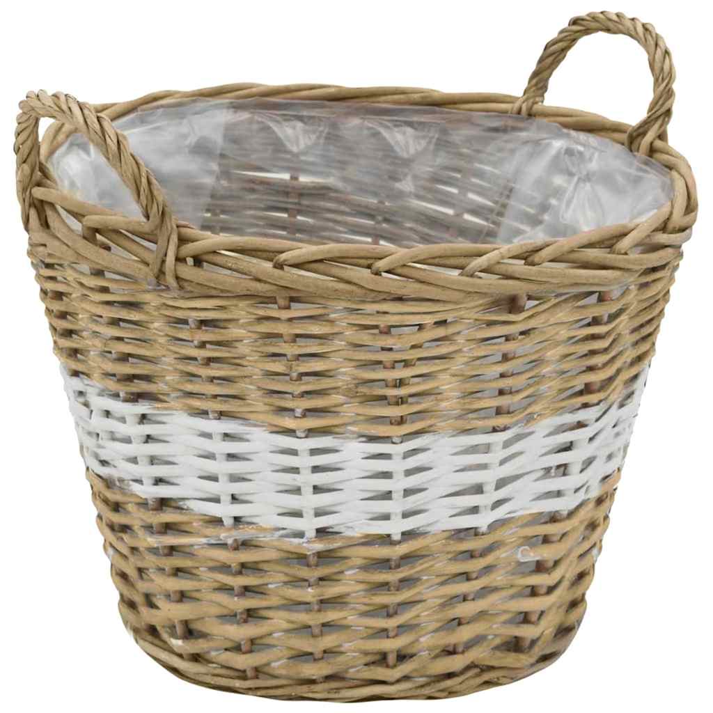 vidaXL Γλάστρες Υπερυψωμένες 4 τεμ. Wicker με Επένδυση Πολυαιθυλενίου - Image 4