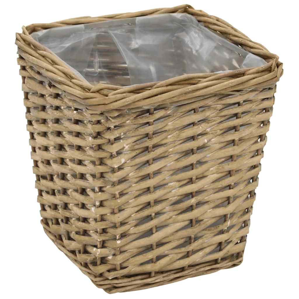 vidaXL Γλάστρες Υπερυψωμένες 3 τεμ. Wicker με Επένδυση Πολυαιθυλενίου - Image 4