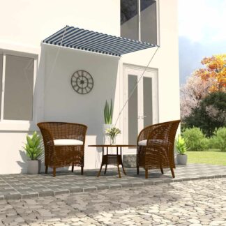 vidaXL Τέντα Συρόμενη Μπλε / Λευκό 150 x 150 εκ.
