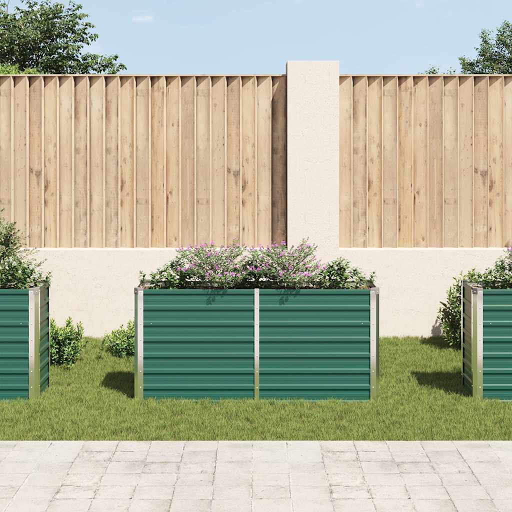 vidaXL Ζαρντινιέρα Υπερυψωμένη Πράσινη 160x40x77 εκ. Γαλβαν. Χάλυβας - Image 3