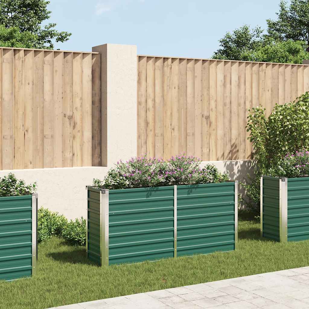 vidaXL Ζαρντινιέρα Υπερυψωμένη Πράσινη 160x40x77 εκ. Γαλβαν. Χάλυβας