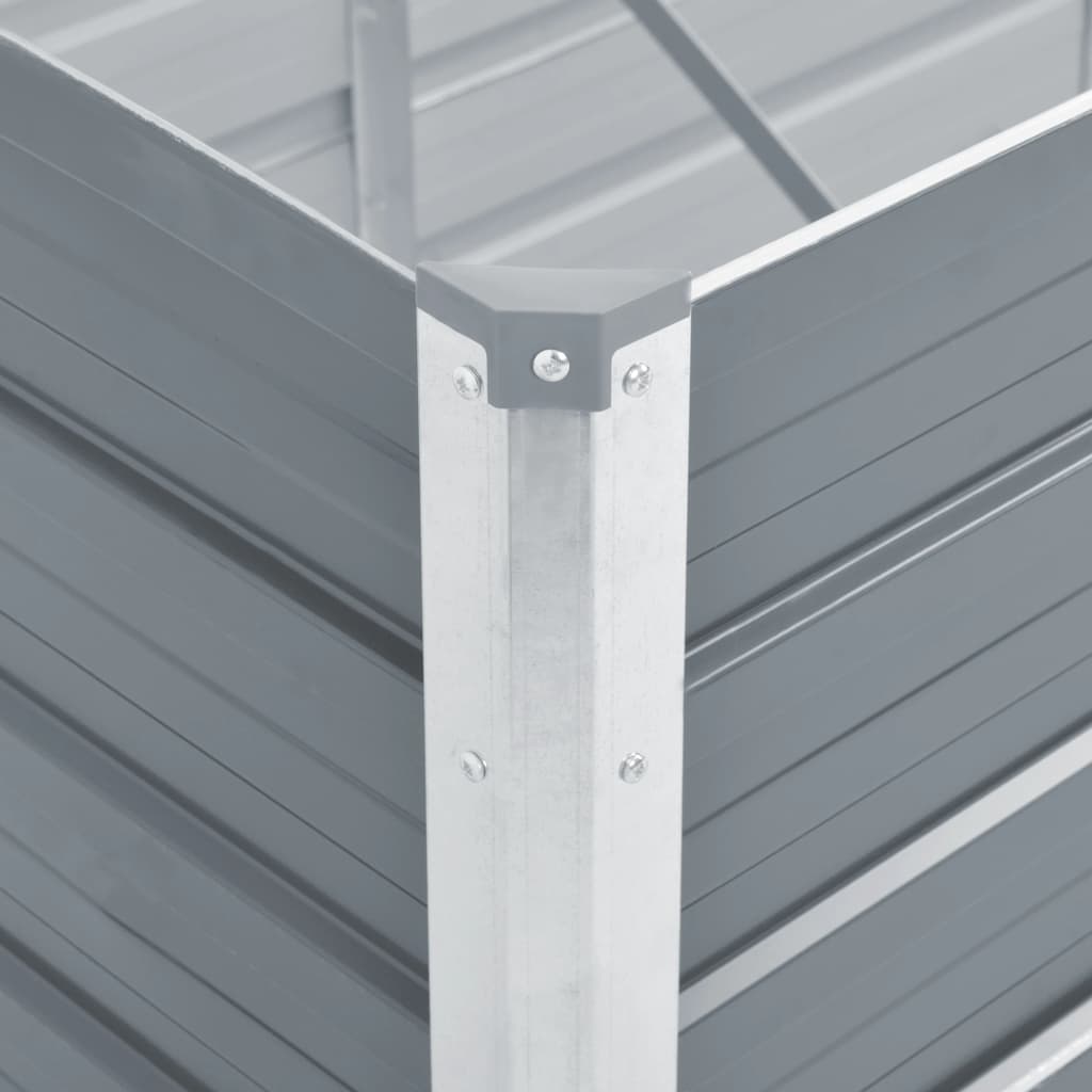 vidaXL Ζαρντινιέρα Υπερυψωμένη Γκρι 100x40x77 εκ. Γαλβανισμ. Χάλυβας - Image 5
