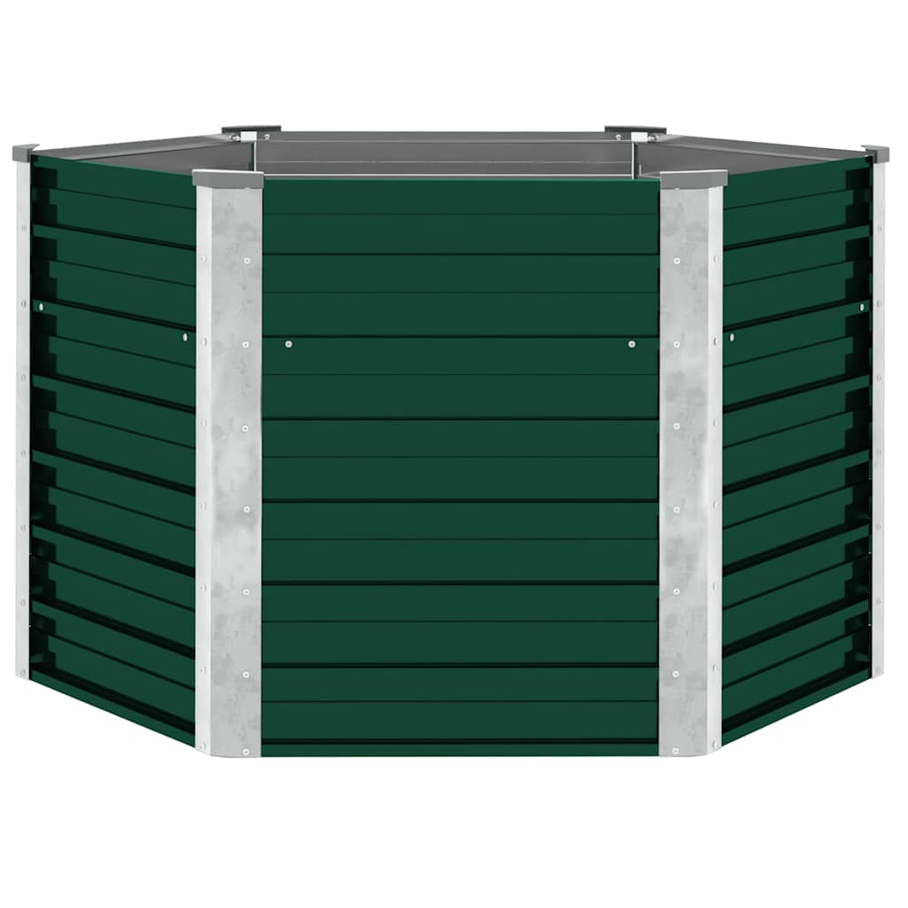 vidaXL Ζαρντινιέρα Υπερυψωμένη Πράσινη 129x129x77 εκ. Γαλβαν. Χάλυβας - Image 2