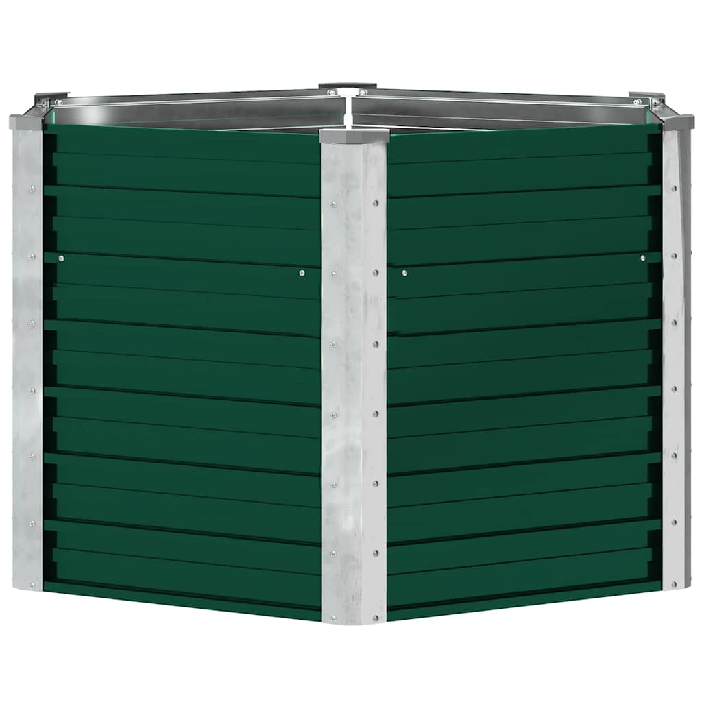 vidaXL Ζαρντινιέρα Υπερυψωμένη Πράσινη 129x129x77 εκ. Γαλβαν. Χάλυβας - Image 5