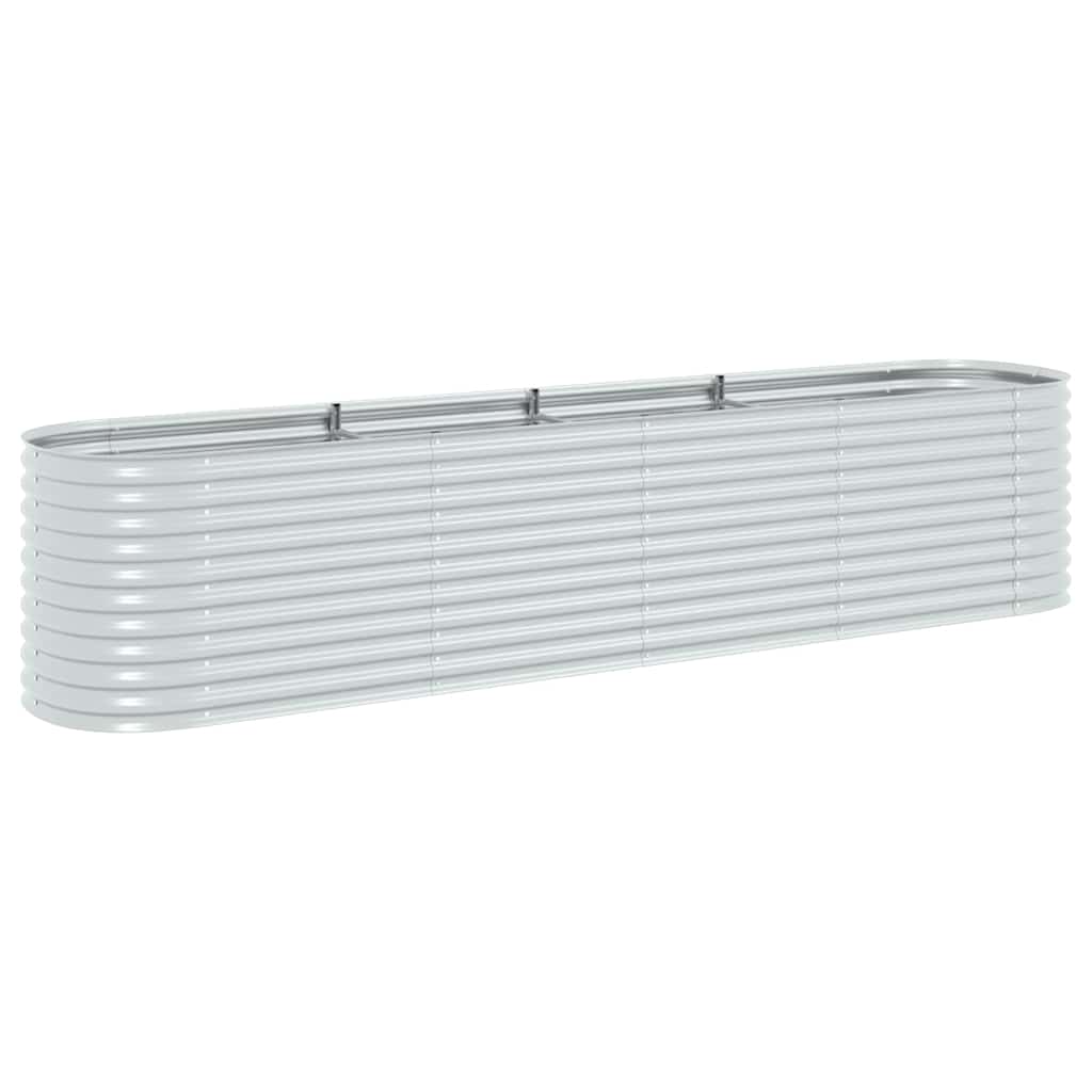 vidaXL Ζαρντινιέρα Υπερυψωμένη Ασημί 400x80x81 εκ. Γαλβανισμ. Χάλυβας - Image 2