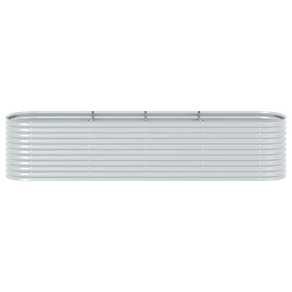 vidaXL Ζαρντινιέρα Υπερυψωμένη Ασημί 400x80x81 εκ. Γαλβανισμ. Χάλυβας - Image 5