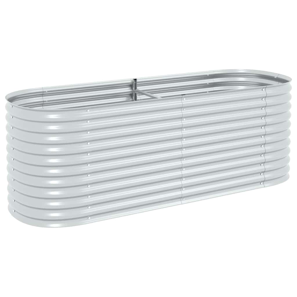 vidaXL Ζαρντινιέρα Υπερυψωμένη Ασημί 240x80x81 εκ. Γαλβανισμ. Χάλυβας - Image 2