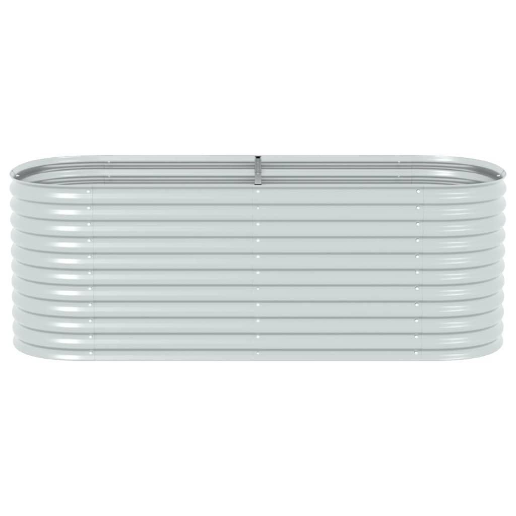 vidaXL Ζαρντινιέρα Υπερυψωμένη Ασημί 240x80x81 εκ. Γαλβανισμ. Χάλυβας - Image 5