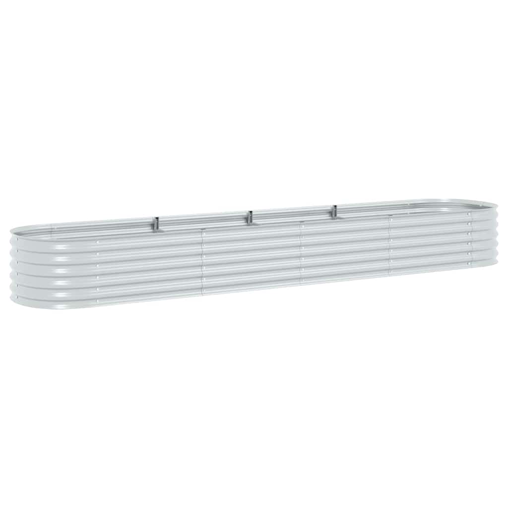 vidaXL Ζαρντινιέρα Υπερυψωμένη Ασημί 400x80x44 εκ. Γαλβανισμ. Χάλυβας - Image 2