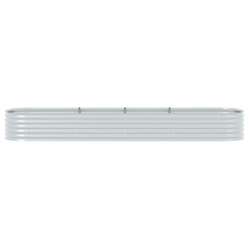 vidaXL Ζαρντινιέρα Υπερυψωμένη Ασημί 400x80x44 εκ. Γαλβανισμ. Χάλυβας - Image 4
