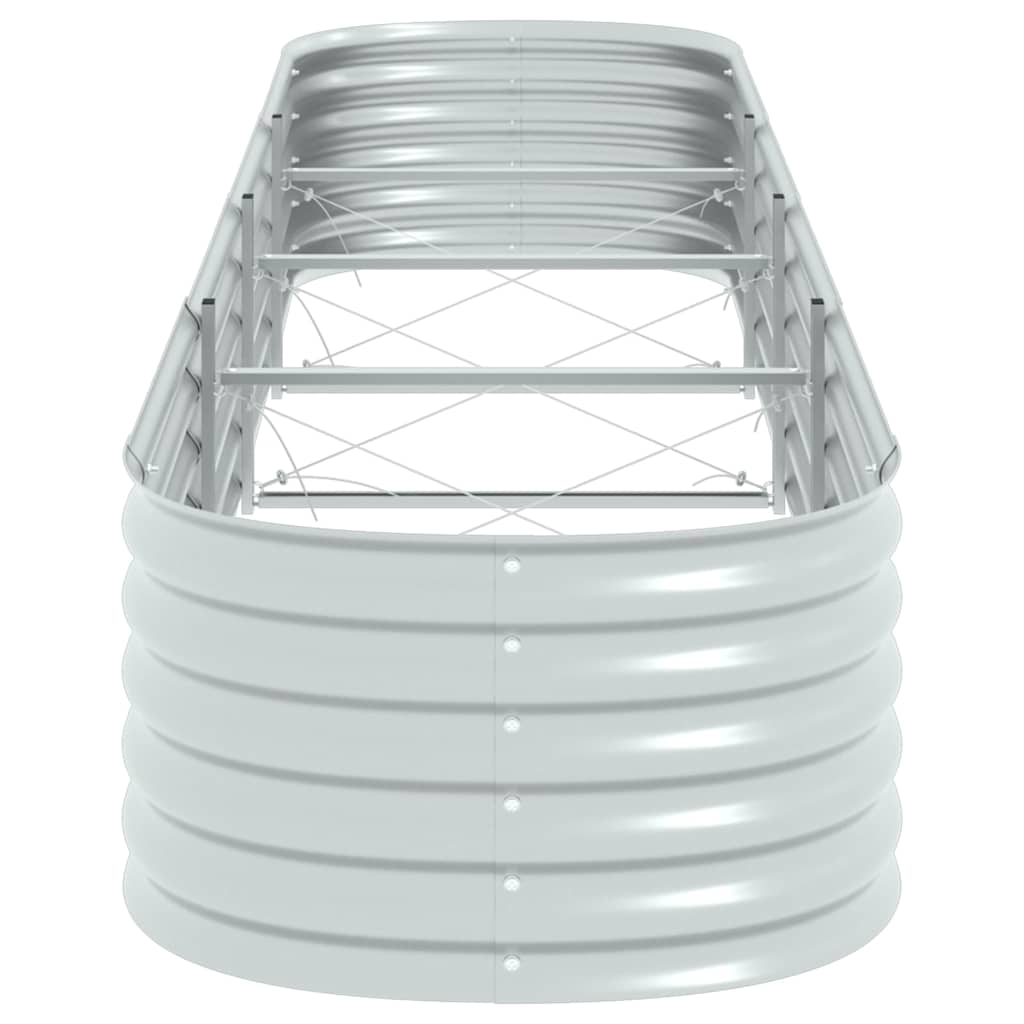 vidaXL Ζαρντινιέρα Υπερυψωμένη Ασημί 400x80x44 εκ. Γαλβανισμ. Χάλυβας - Image 5