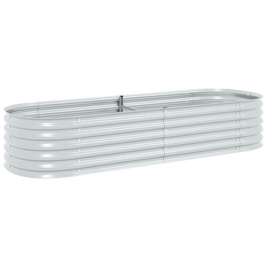 vidaXL Ζαρντινιέρα Υπερυψωμένη Ασημί 240x80x44 εκ. Γαλβανισμ. Χάλυβας - Image 2