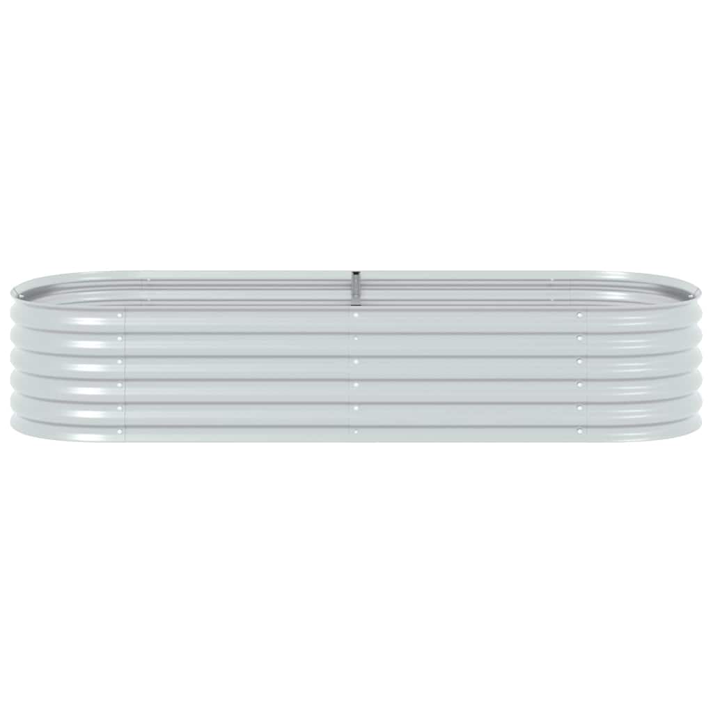 vidaXL Ζαρντινιέρα Υπερυψωμένη Ασημί 240x80x44 εκ. Γαλβανισμ. Χάλυβας - Image 4
