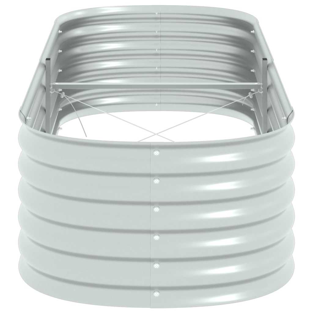 vidaXL Ζαρντινιέρα Υπερυψωμένη Ασημί 240x80x44 εκ. Γαλβανισμ. Χάλυβας - Image 5