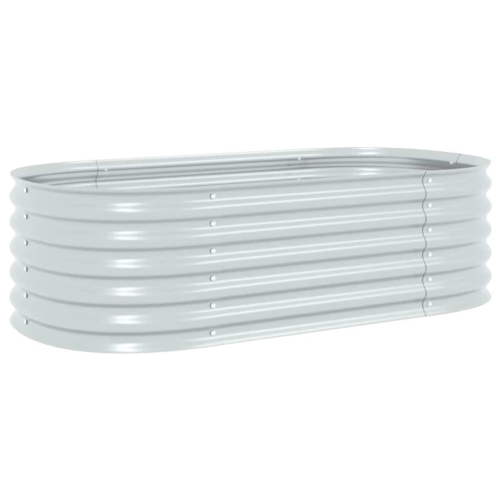 vidaXL Ζαρντινιέρα Υπερυψωμένη Ασημί 160x80x44 εκ. Γαλβανισμ. Χάλυβας - Image 2
