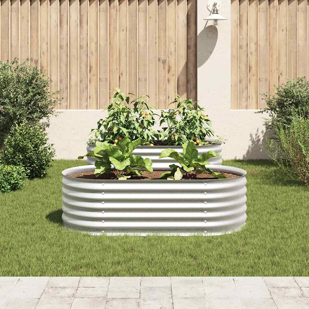 vidaXL Ζαρντινιέρα Υπερυψωμένη Ασημί 160x80x44 εκ. Γαλβανισμ. Χάλυβας - Image 3