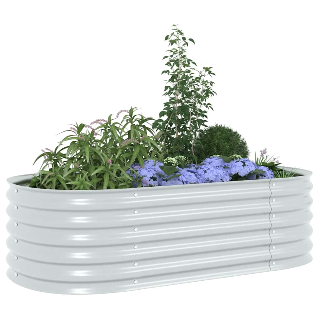 vidaXL Ζαρντινιέρα Υπερυψωμένη Ασημί 160x80x44 εκ. Γαλβανισμ. Χάλυβας - Image 4