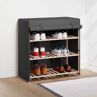 vidaXL Παπουτσοθήκη με Κάλυμμα Γκρι 79 x 40 x 80 εκ. Υφασμάτινη