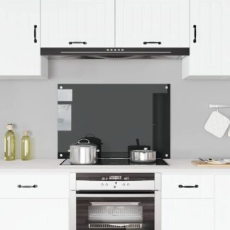 vidaXL Πλάτη Κουζίνας Μαύρη 90 x 60 εκ. από Ψημένο Γυαλί