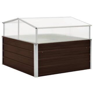 vidaXL Θερμοκήπιο Σπορείο Καφέ 100x100x85 εκ. από Γαλβανισμένο Χάλυβα