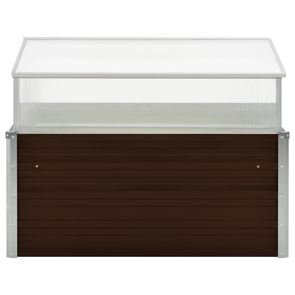 vidaXL Θερμοκήπιο Σπορείο Καφέ 100x100x85 εκ. από Γαλβανισμένο Χάλυβα - Image 3