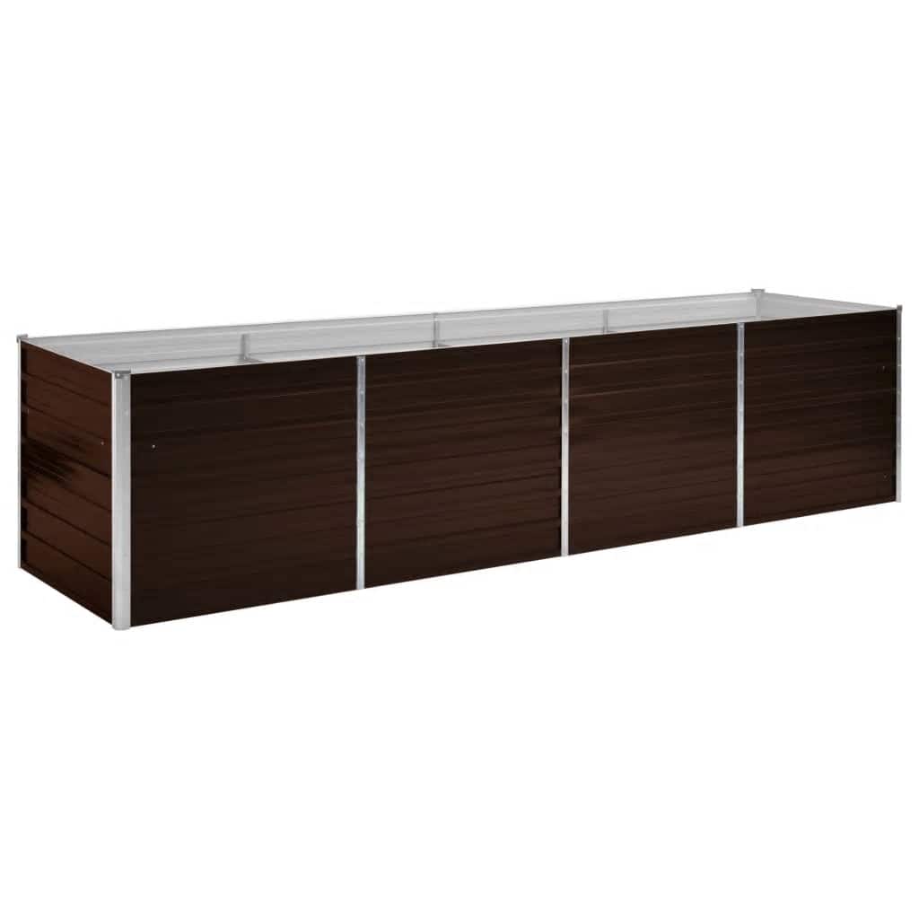 vidaXL Ζαρντινιέρα Υπερυψωμένη Καφέ 320x80x77 εκ. Γαλβανισμ. Χάλυβας - Image 2