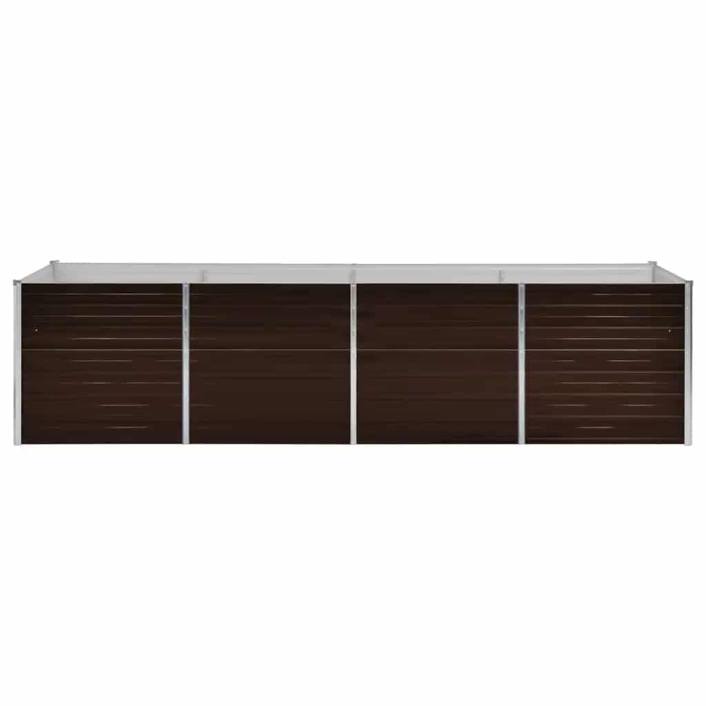 vidaXL Ζαρντινιέρα Υπερυψωμένη Καφέ 320x80x77 εκ. Γαλβανισμ. Χάλυβας - Image 4