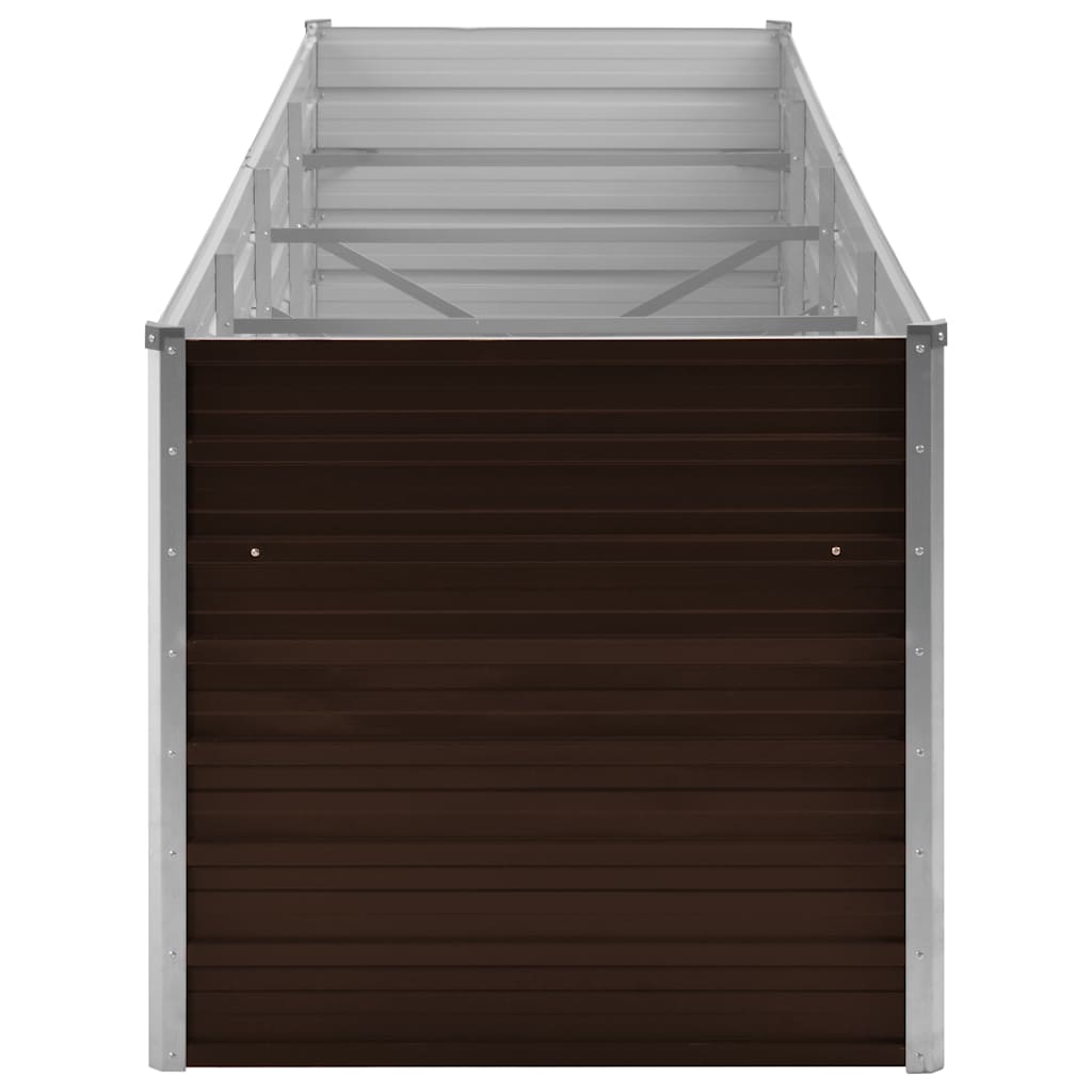 vidaXL Ζαρντινιέρα Υπερυψωμένη Καφέ 320x80x77 εκ. Γαλβανισμ. Χάλυβας - Image 5