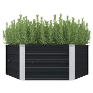 vidaXL Ζαρντινιέρα Ψηλή Ανθρακί 129x129x45 εκ. από Γαλβανισμένο Χάλυβα