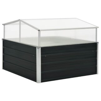 vidaXL Θερμοκήπιο Σπορείο Ανθρακί 100x100x77 εκ. Γαλβανισμένος Χάλυβας