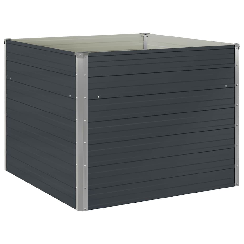 vidaXL Ζαρντινιέρα Ψηλή Ανθρακί 100x100x77 εκ. Γαλβανισμένος Χάλυβας - Image 2