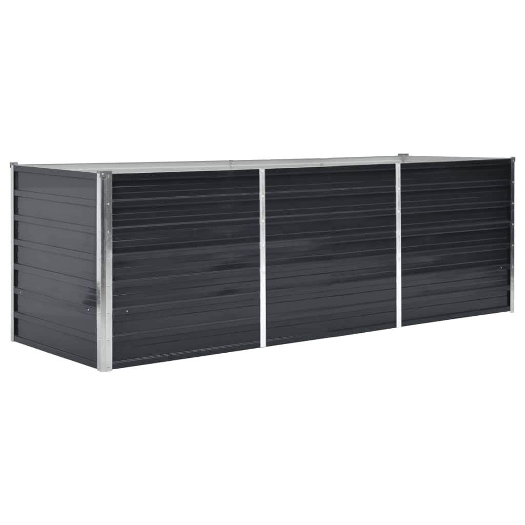 vidaXL Ζαρντινιέρα Υπερυψωμένη Ανθρακί 240x80x77 εκ. Γαλβαν. Χάλυβας - Image 2