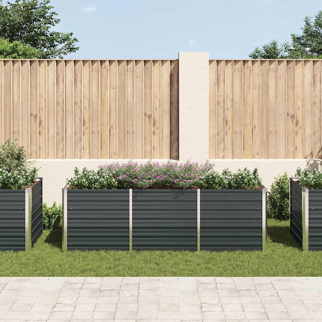 vidaXL Ζαρντινιέρα Υπερυψωμένη Ανθρακί 240x80x77 εκ. Γαλβαν. Χάλυβας - Image 3