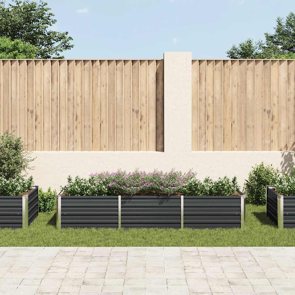 vidaXL Ζαρντινιέρα Υπερυψωμένη Ανθρακί 240x80x45 εκ. Γαλβαν. Χάλυβας - Image 3