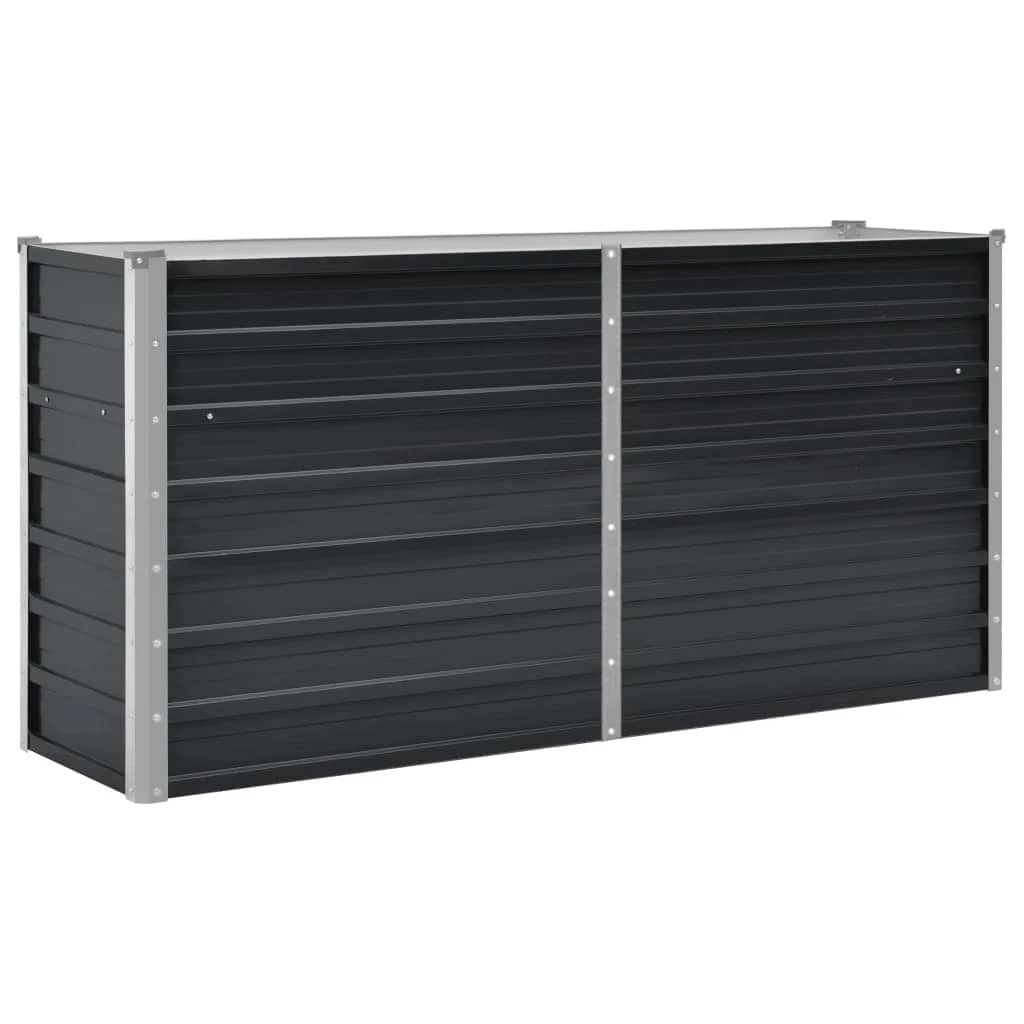 vidaXL Ζαρντινιέρα Υπερυψωμένη Ανθρακί 160x40x77 εκ. Γαλβαν. Χάλυβας - Image 2
