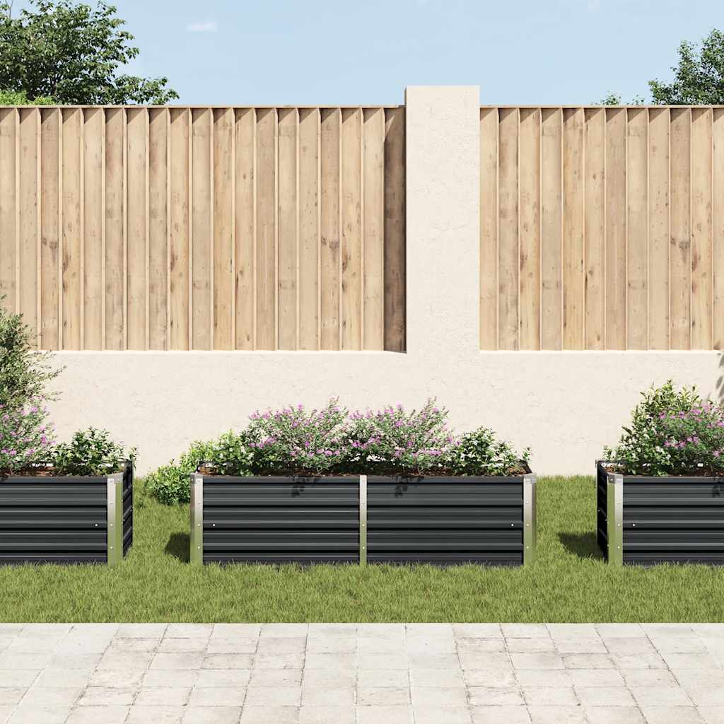 vidaXL Ζαρντινιέρα Υπερυψωμένη Ανθρακί 160x40x45 εκ. Γαλβαν. Χάλυβας - Image 3