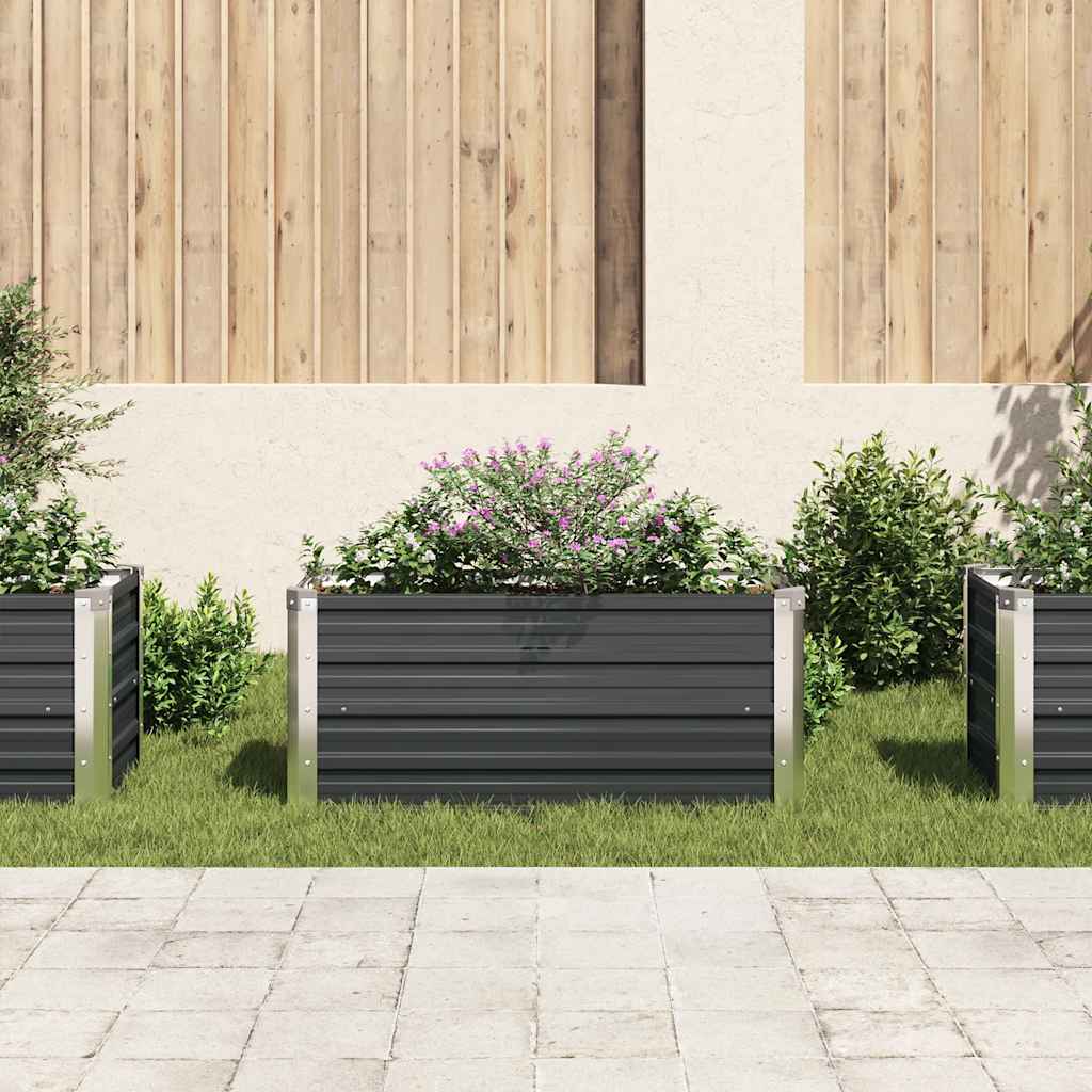 vidaXL Ζαρντινιέρα Υπερυψωμένη Ανθρακί 100x40x45 εκ. Γαλβαν. Χάλυβας - Image 3
