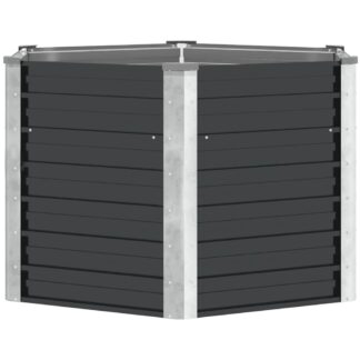 vidaXL Ζαρντινιέρα Υπερυψωμένη Ανθρακί 129x129x77 εκ. Γαλβαν. Χάλυβας