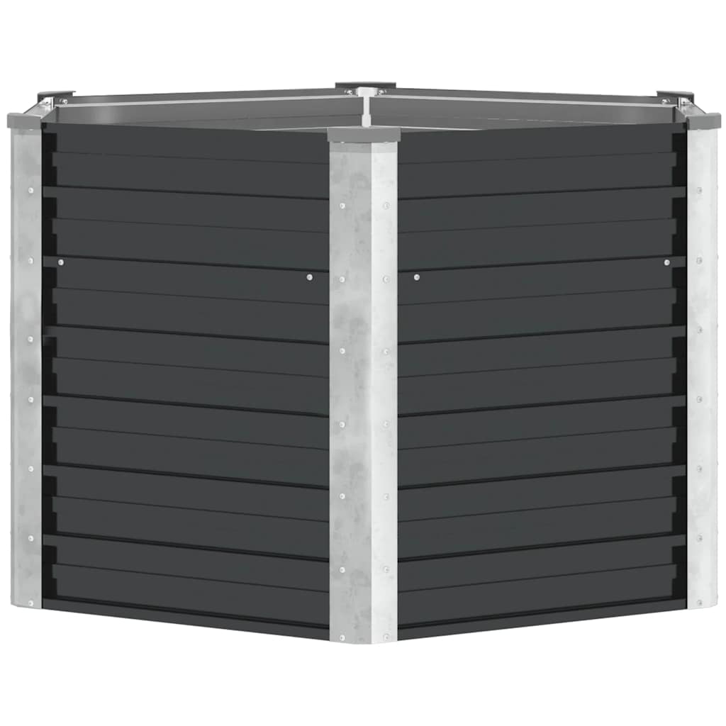vidaXL Ζαρντινιέρα Υπερυψωμένη Ανθρακί 129x129x77 εκ. Γαλβαν. Χάλυβας