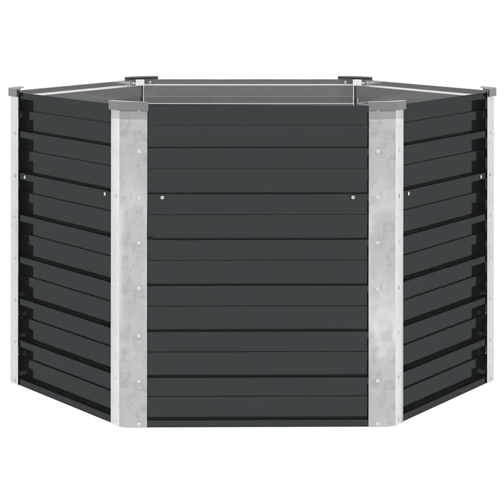vidaXL Ζαρντινιέρα Υπερυψωμένη Ανθρακί 129x129x77 εκ. Γαλβαν. Χάλυβας - Image 2
