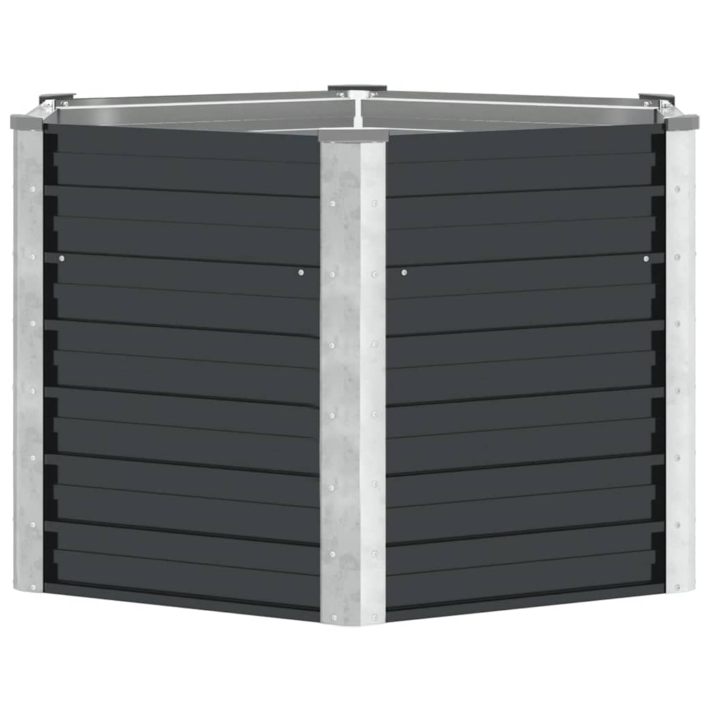 vidaXL Ζαρντινιέρα Υπερυψωμένη Ανθρακί 129x129x77 εκ. Γαλβαν. Χάλυβας - Image 4