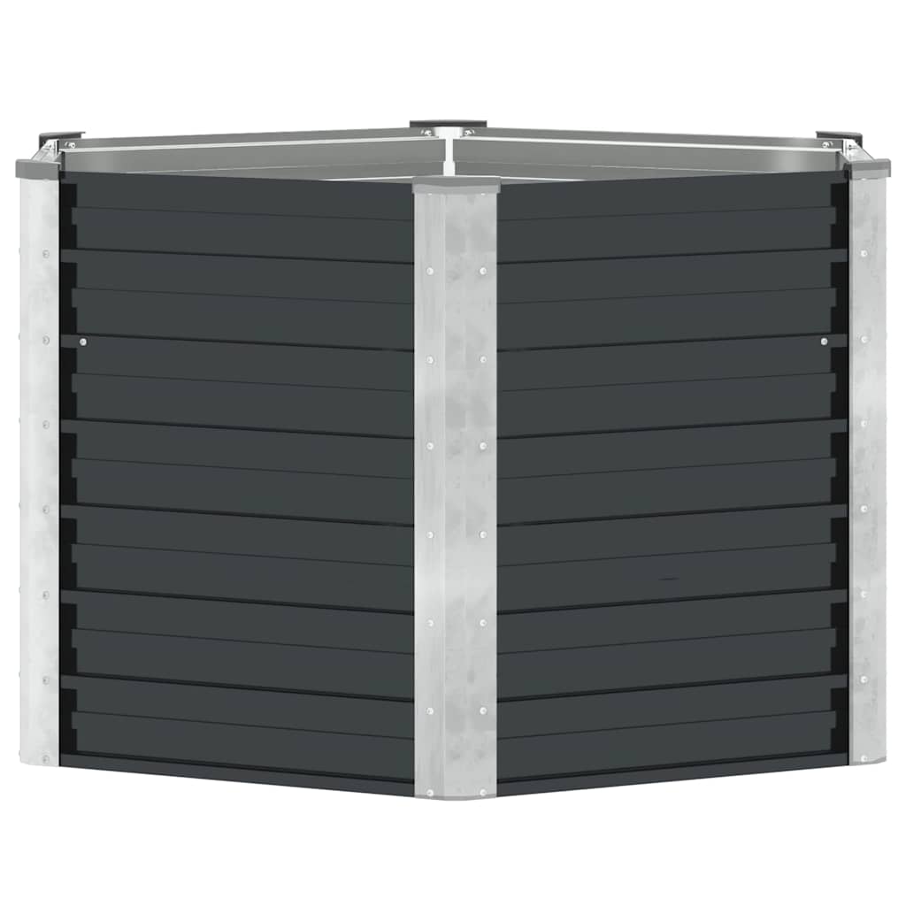 vidaXL Ζαρντινιέρα Υπερυψωμένη Ανθρακί 129x129x77 εκ. Γαλβαν. Χάλυβας - Image 5
