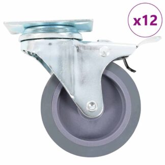 vidaXL Ρόδες Περιστρεφόμενες Βιδωτές 12 τεμ. 75 χιλ.