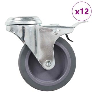 vidaXL Ρόδες Περιστρεφόμενες Βιδωτές 12 τεμ. 75 χιλ.