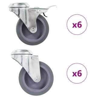 vidaXL Ρόδες Περιστρεφόμενες Βιδωτές 12 τεμ. 75 χιλ.