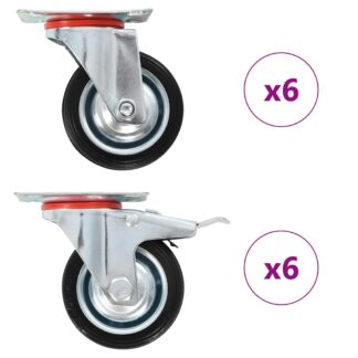 vidaXL Ρόδες Περιστρεφόμενες 12 τεμ. 75 χιλ.