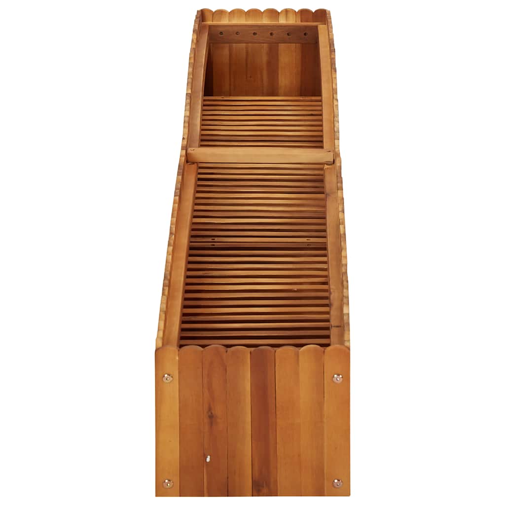 vidaXL Ζαρντινιέρα Υπερυψωμένη 200 x 30 x 25 εκ. Μασίφ Ξύλο Ακακίας - Image 3